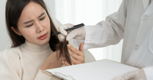 women hair loss consultation