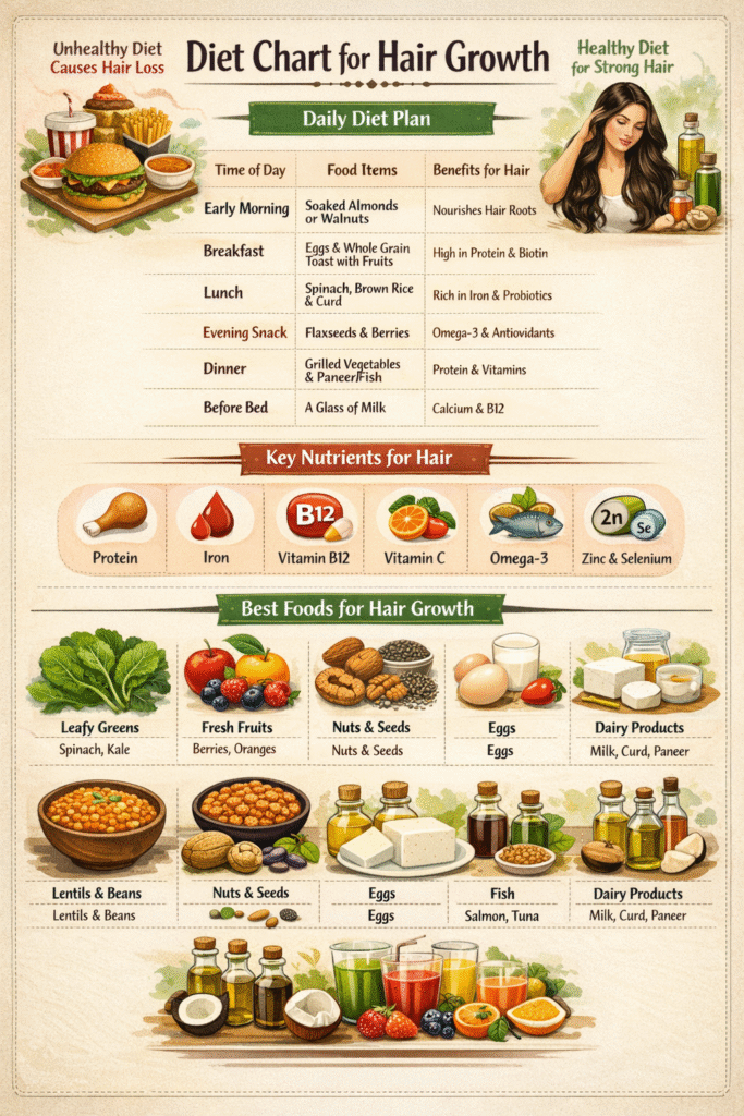 Diet chart for hair growth